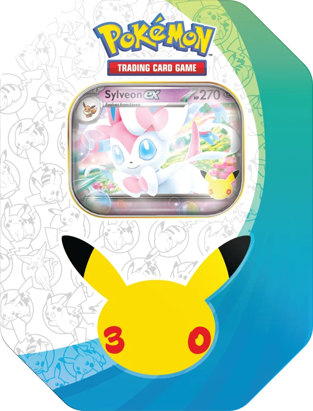 Pokemon TCG 30th Celebration Sylveon EX Tin