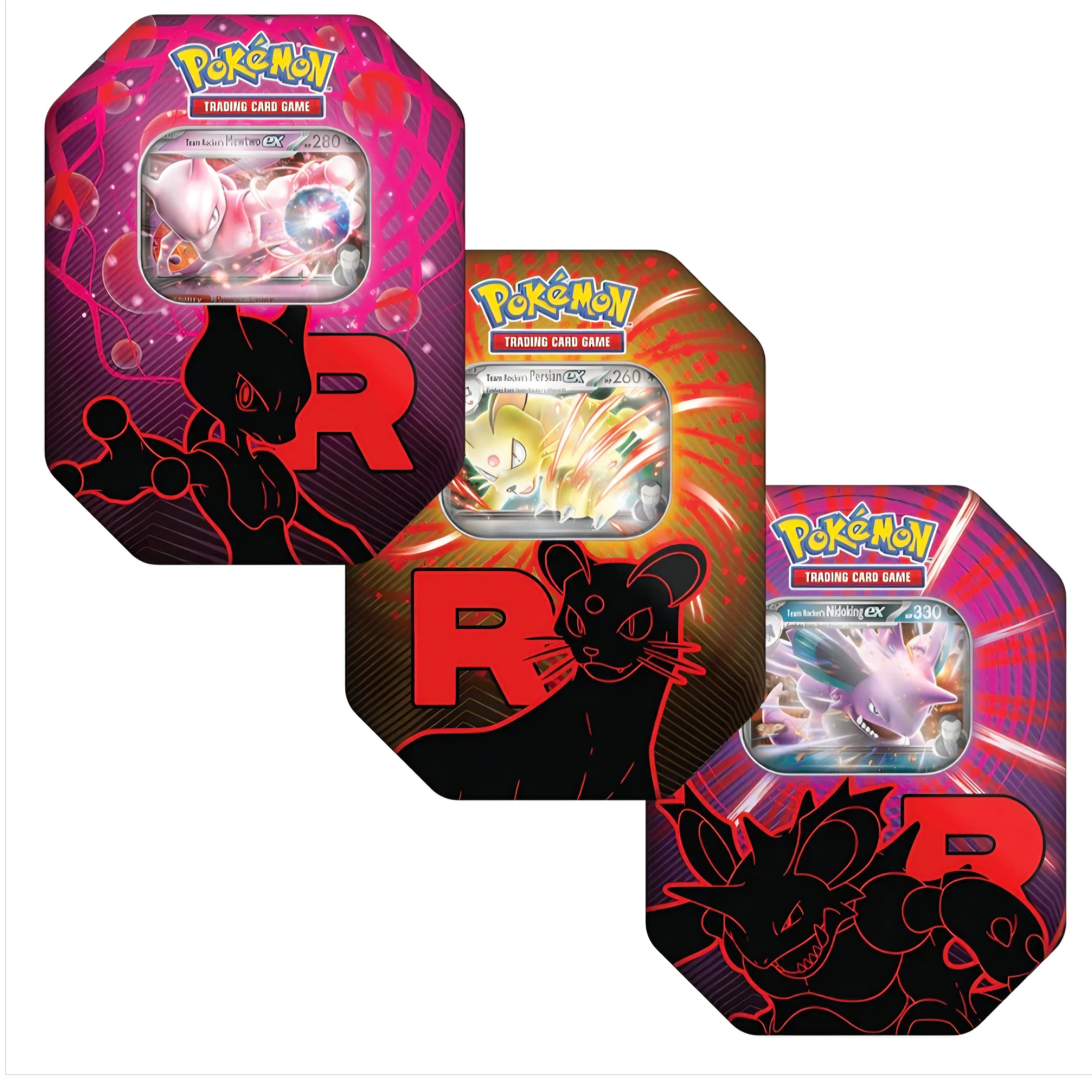 Pokémon TCG: Team Rocket Tin Art Set - Mewtwo, Nidoking & Persian